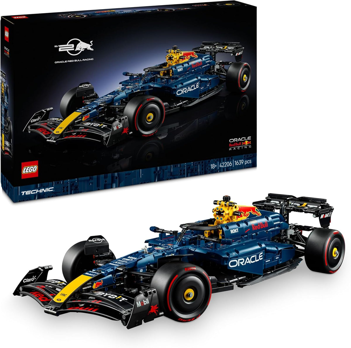 LEGO Technic Oracle Red Bull Racing RB20 F1 Rennauto Modell - Formel 1 Bauset zum Sammeln - V6-Motor, Getriebe, Lenkung & DRS im Maßstab 1:8 - Giftidee für Erwachsene & Teenager 42206