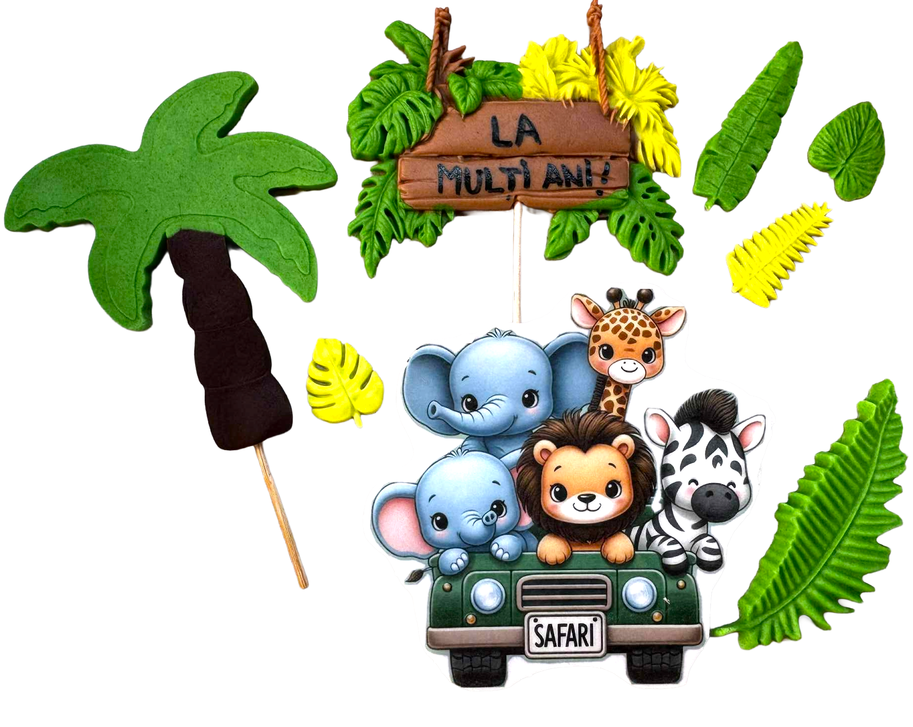 Safari-Set mit 8 essbaren Fondant-Figuren für Torten kaufen