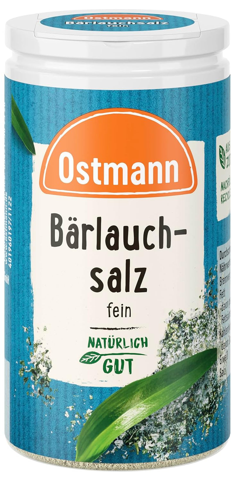 Ostmann Gewürze - Bärlauchsalz | Ideal für herzhaftes Gemüse oder Fleischgerichte. Wiederverwertbare, nachfüllbare Streudose | 65 g im Streuer