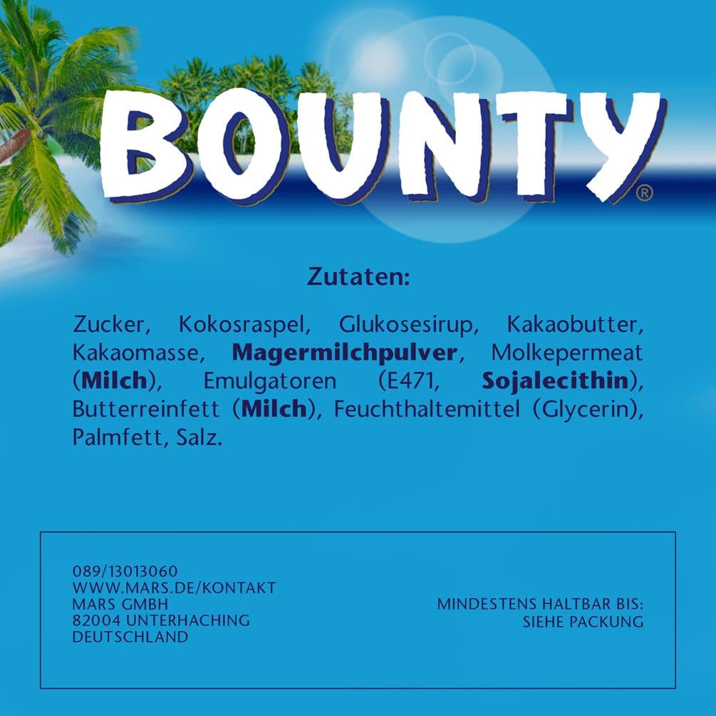 Bounty Schokoriegel Kokos-Schokoladengeschmack, 24 Riegel in einer Packung (24 x 57 g)