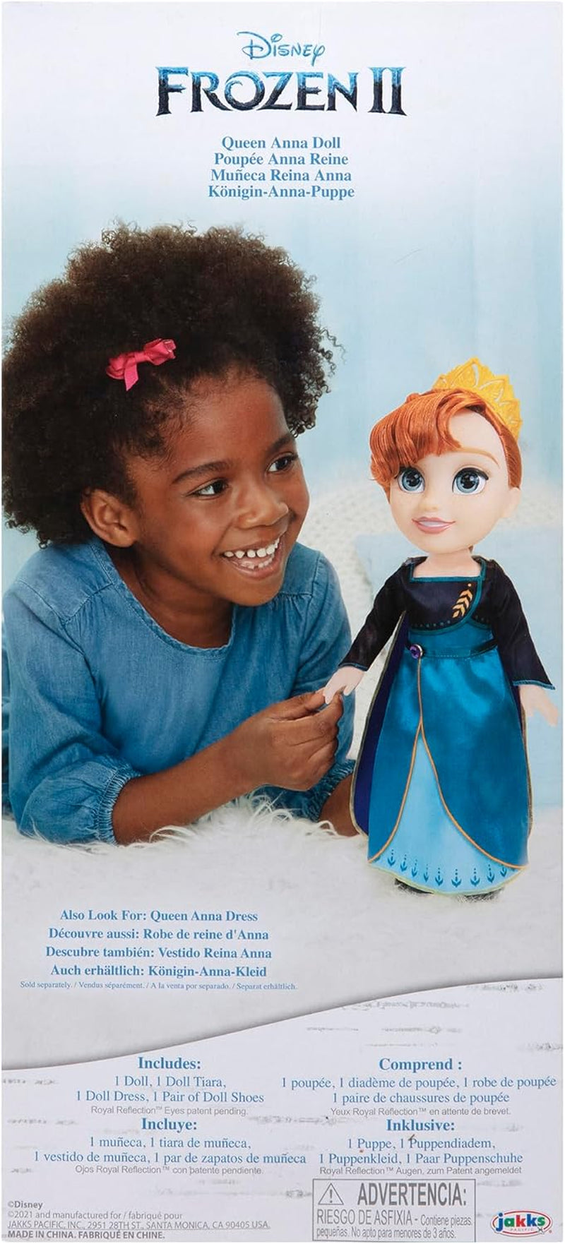 Die Eiskönigin 2 Disney Anna-Puppe – 35 cm große, bewegliche Puppe im kultigen Modekleid mit dem Wappen von Arendelle und der Tiara für zusätzlichen Spielspaß, für Mädchen ab 3 Jahren