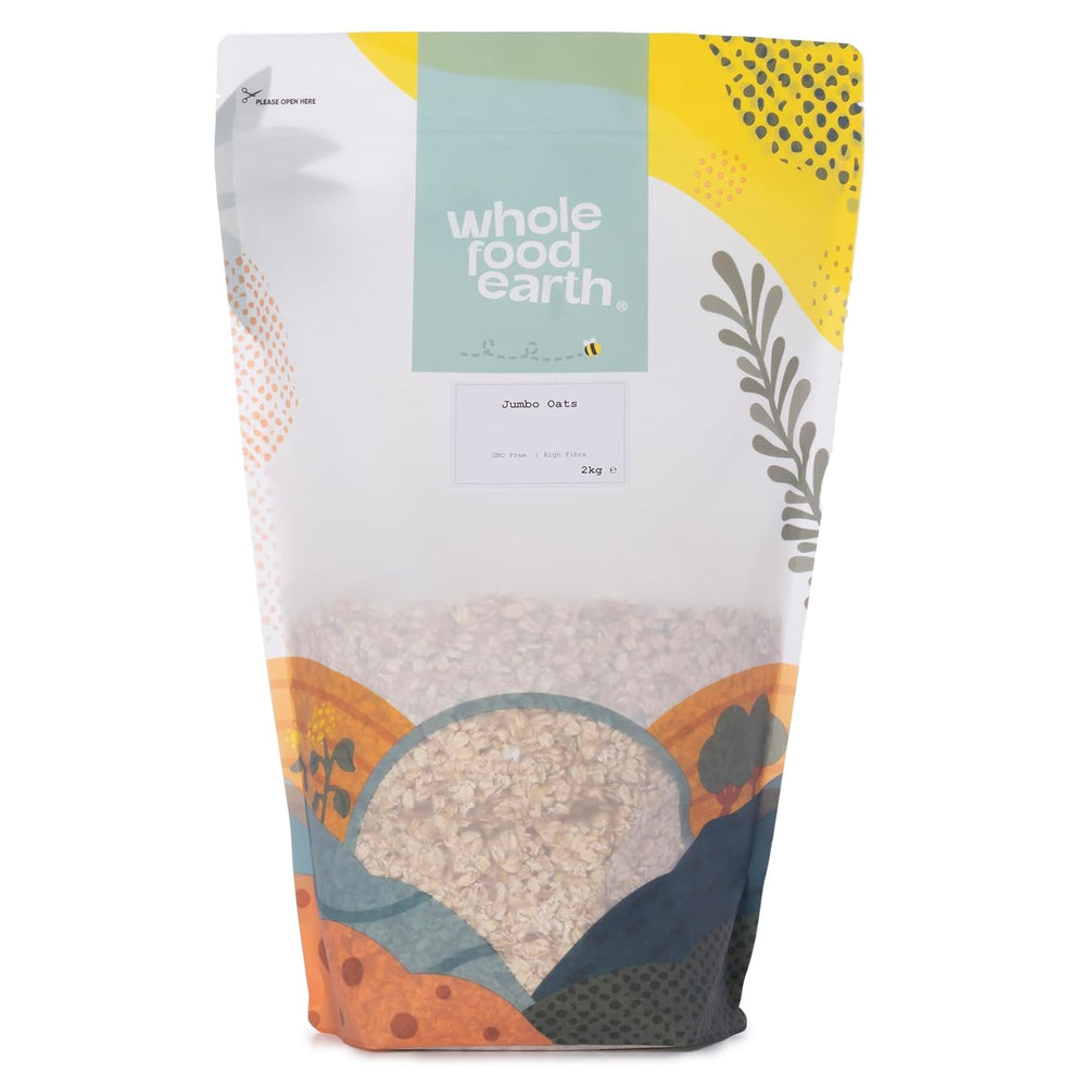 Wholefood Earth Jumbo Haferflocken – gentechnikfrei – vegan – milchfrei – ohne Zuckerzusatz 2 kg