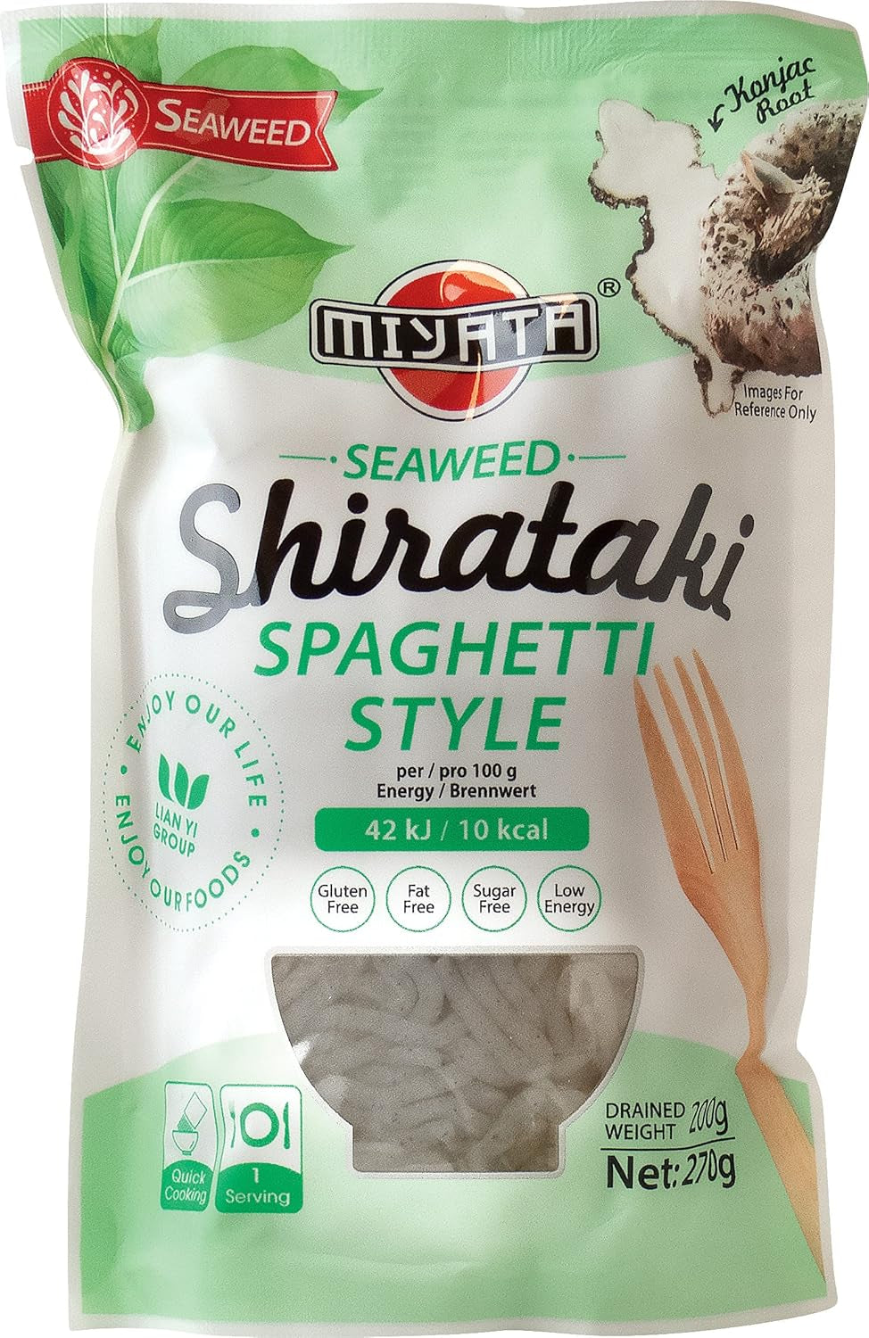 Miyata Shirataki Udon Nudeln Konjakmehl, 6er Pack (6 x 270g)