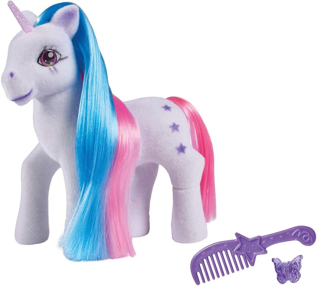 Simba 104342482 – Einhorn mit gefärbtem Haar, 14 cm, beflockt, mit Kamm und Haarspangen, ab 3 Jahren Naty Shop Dolls Standardtitel