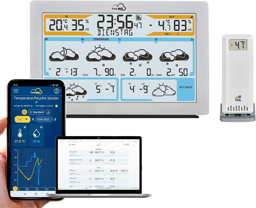 TFA Dostmann TFA-ID ID-A5 Poolsender TFA-ID ID-A5 Pool, 30.3907.02, kompatibel mit TFA.me-System, WLAN-kompatibel, zur Online-Überwachung von Pools, Teichen, Eisbädern, Fernbedienung, Wassertemperaturmessung, 868 MHz, weiß