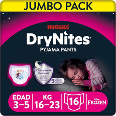 Dry Nites Pyjamahosen Mädchen 3–5 Jahre 1 Packung (16 Stück) Naty Shop Standardtitel