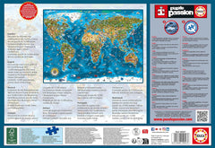 Educa - Minunea lumii, puzzle jigsaw 12000 piese adulți și copii de la 14 ani, harta lumii (19057) Puzzle Naty Shop