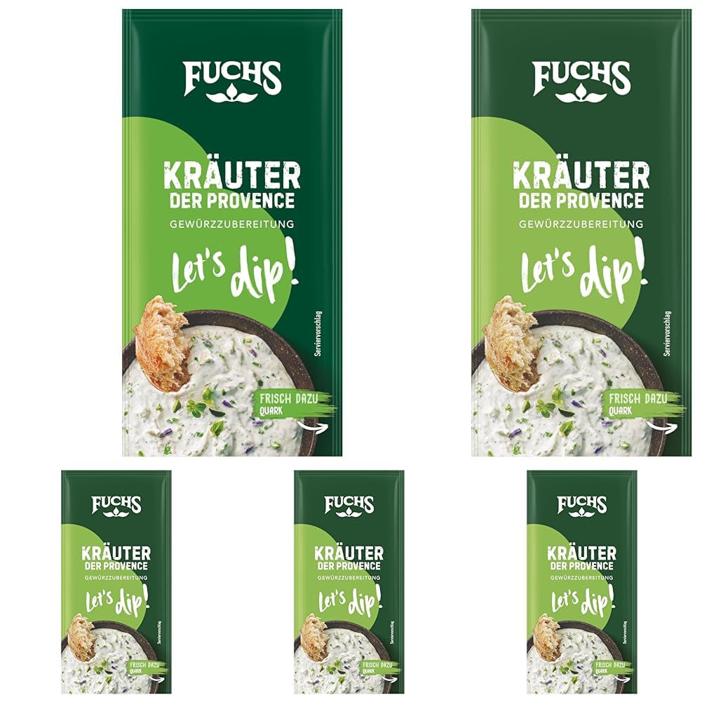 Fuchs Gewürze – Lasst uns eintauchen! Kräuter der Provence Gewürzzubereitung, Gewürz für Kräuterquarkdip, 7,5 g im Beutel