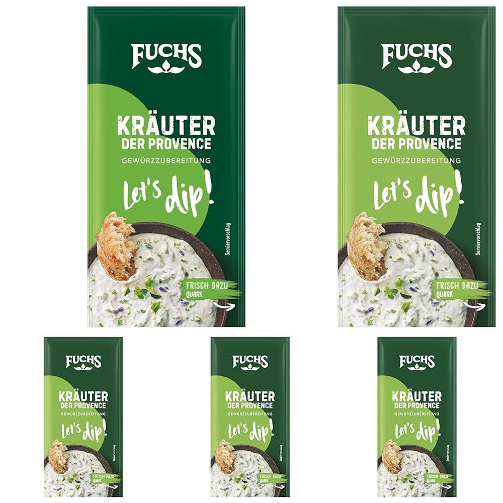 Fuchs Gewürze – Lasst uns eintauchen! Kräuter der Provence Gewürzzubereitung, Gewürz für Kräuterquarkdip, 7,5 g im Beutel