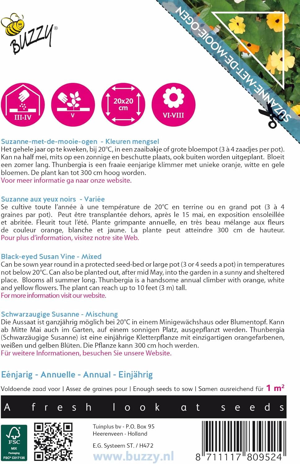 Lebhafte Kletterblumen, Thunbergia-Mischung