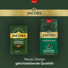Jacobs Krönung Aroma Beans Classic, aromă completă, nuci, note citrice, boabe Arabica & Robusta, intensitate 6/10, ideal pentru cafeaua clasică Cafea Naty Shop