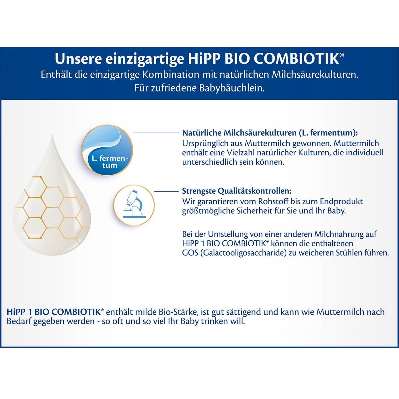 HiPP 1 Bio Combiotik (4 x 600g), Milchpulvernahrung für Säuglinge ab der Geburt, mit natürlichen Milchsäurekulturen und leicht zu behandelnder Bio-Stärke, in bester Bio-Qualität