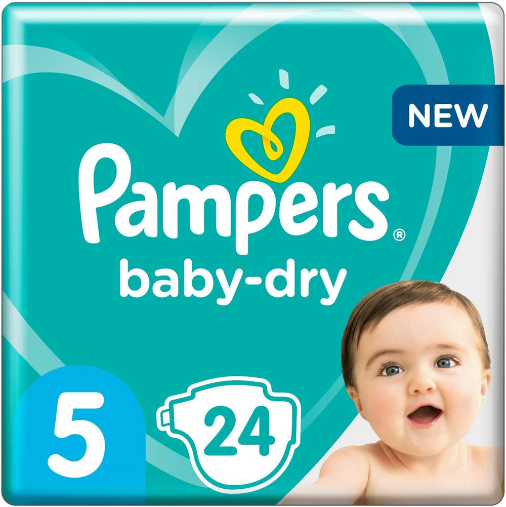 Pampers Windeln für Babys Größe 5 (11-16 kg), 24 Stück, bis zu 12 Stunden Auslaufschutz