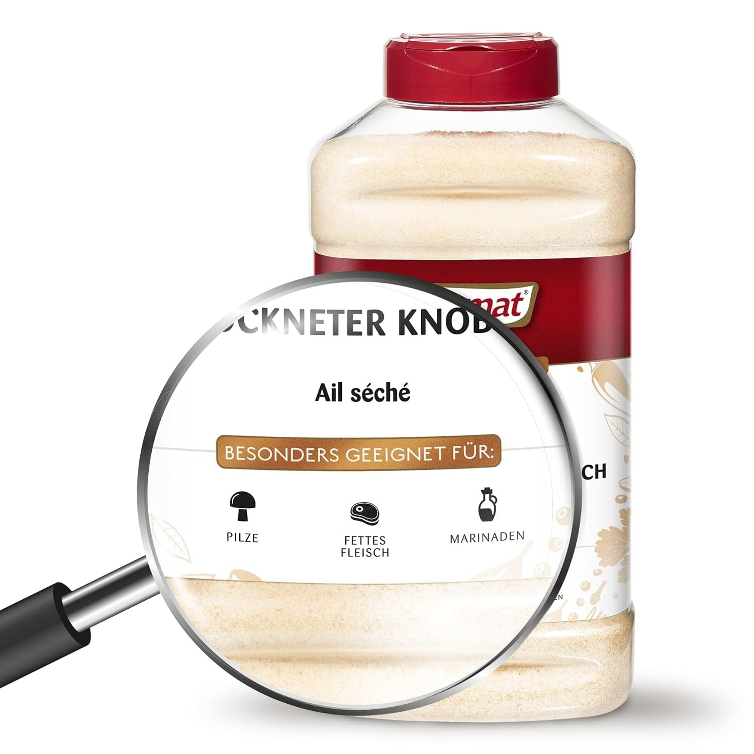 Prymat Getrockneter Knoblauch granuliert 1,05 kg – Aromatisches Knoblauchgranulat zum Würzen von Fleisch, Fisch, Gemüse, Saucen, Dips & Marinaden – intensiv im Geschmack – ohne Zusätze