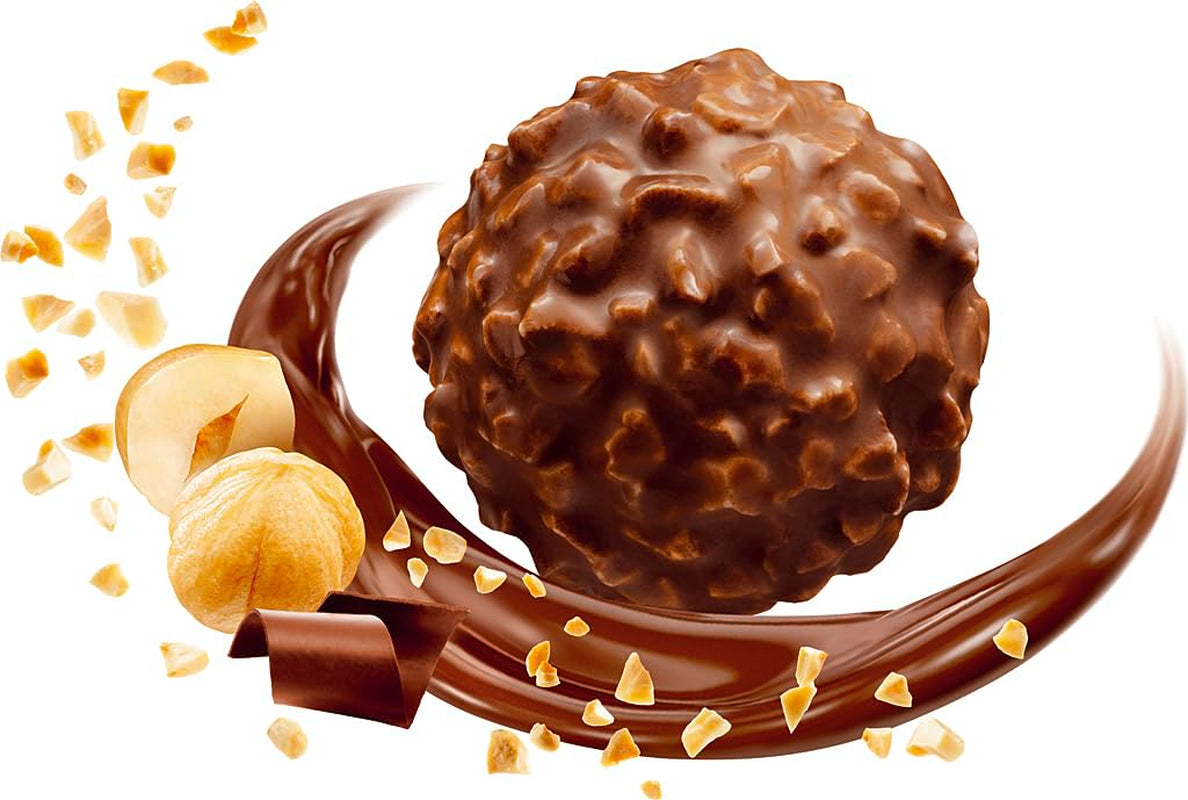 Ferrero Rocher – Knusprige und cremige Haselnuss-Spezialitäten-Pralinen – Valentinstagsgeschenk für Sie und Ihn – 16 Packungen mit 4 einzelnen Pralinen