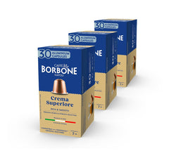 Caffè Borbone Crema Superiore - 90 Kaffeekapseln - reichhaltig und cremig - Kompatibel mit Nespresso®* Haushalts-Espressomaschinen