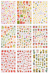 JMEOWIO Nagelsticker Sommer Frucht 9 Blatt Nail Art Sticker Selbstklebend Nagelaufkleber Zitronen Dekoration Nageldesign Zubehör
