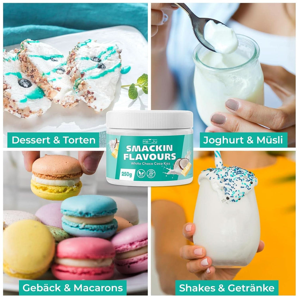 He-Ju, Pudră cu aromă de ciocolată albă și cocos, 250 grame Arome Naty Shop