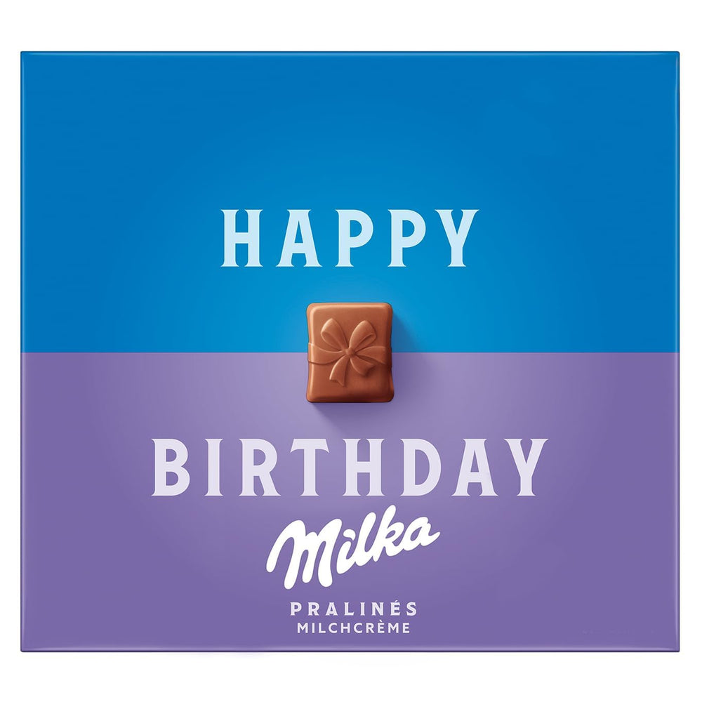 Praline Milka Herzlichen Glückwunsch – Alpenmilchschokolade mit feiner Milchcremefüllung – 10 x 110g