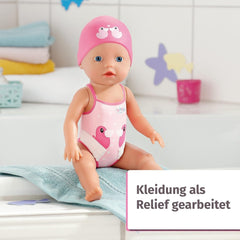 BABY Born My First Swim Girl, păpușă de baie cu vânt, impermeabilă, funcționează fără baterii, păpușă înaltă de 30 cm, 834060 Zapf Creation, roz Papusi Naty Shop