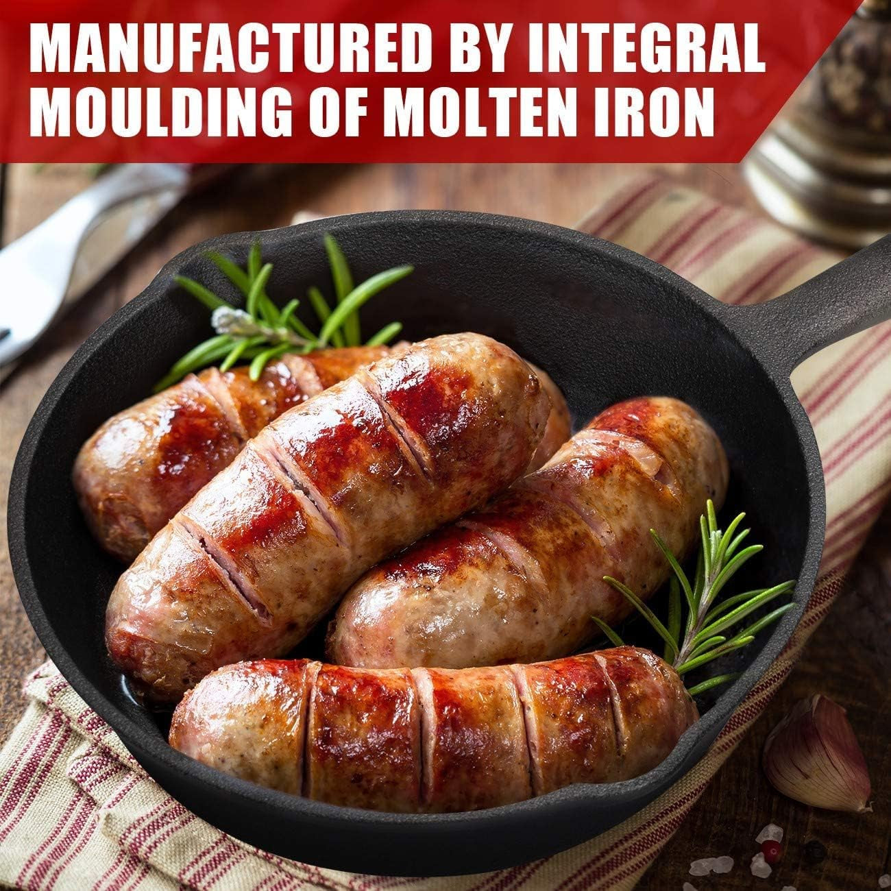 OVERMONT Grillpfanne aus Gusseisen mit Griff Töpfe und Pfannen Naty Shop