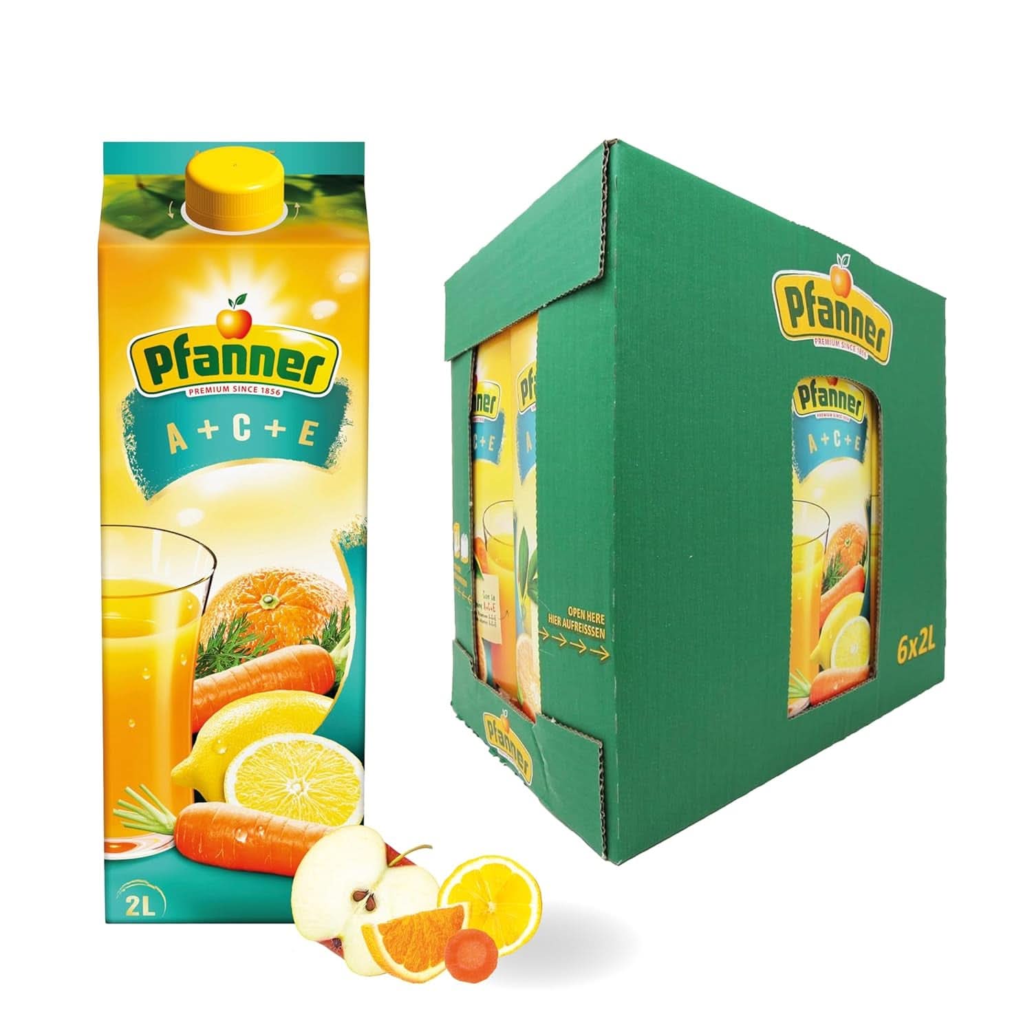 Pfanner 100 % naturtrüber Apfelsaft (1 x 2 Liter) – Direkt gepresste Äpfel – Fruchtsaft ohne Zuckerzusatz Alkoholfreie Getränke Naty Shop 6 x 2 Liter Multivitamin