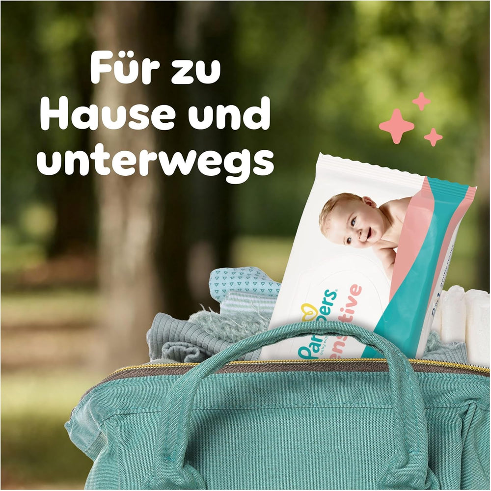 Pampers Sensitive Baby-Feuchttücher, 15er-Pack mit 80 Tüchern, 1200 Baby-Feuchttücher, 2-in-1, sanfte Reinigung und Hautschutz