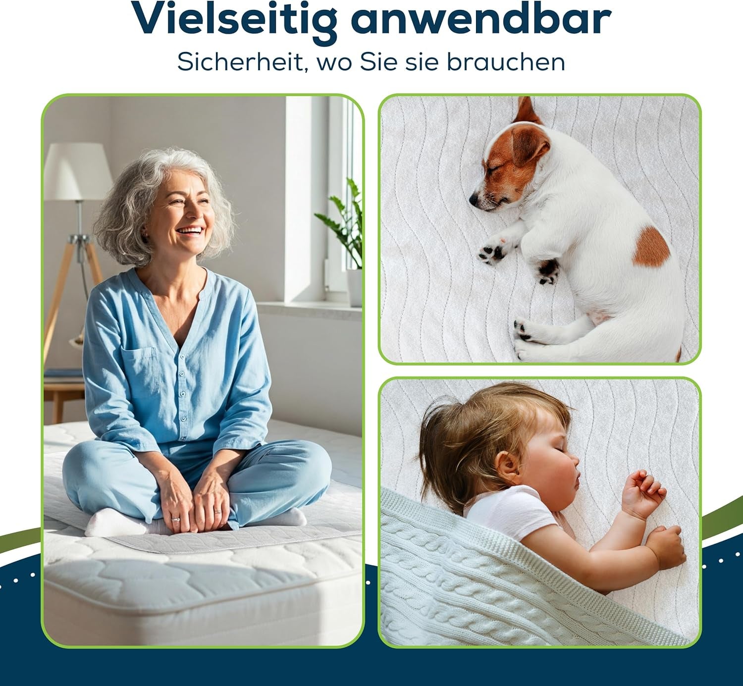 Sensalou Inkontinenzmatratze 90 x 160 cm, wasserdichte Inkontinenzmatratze, waschbar, atmungsaktiv