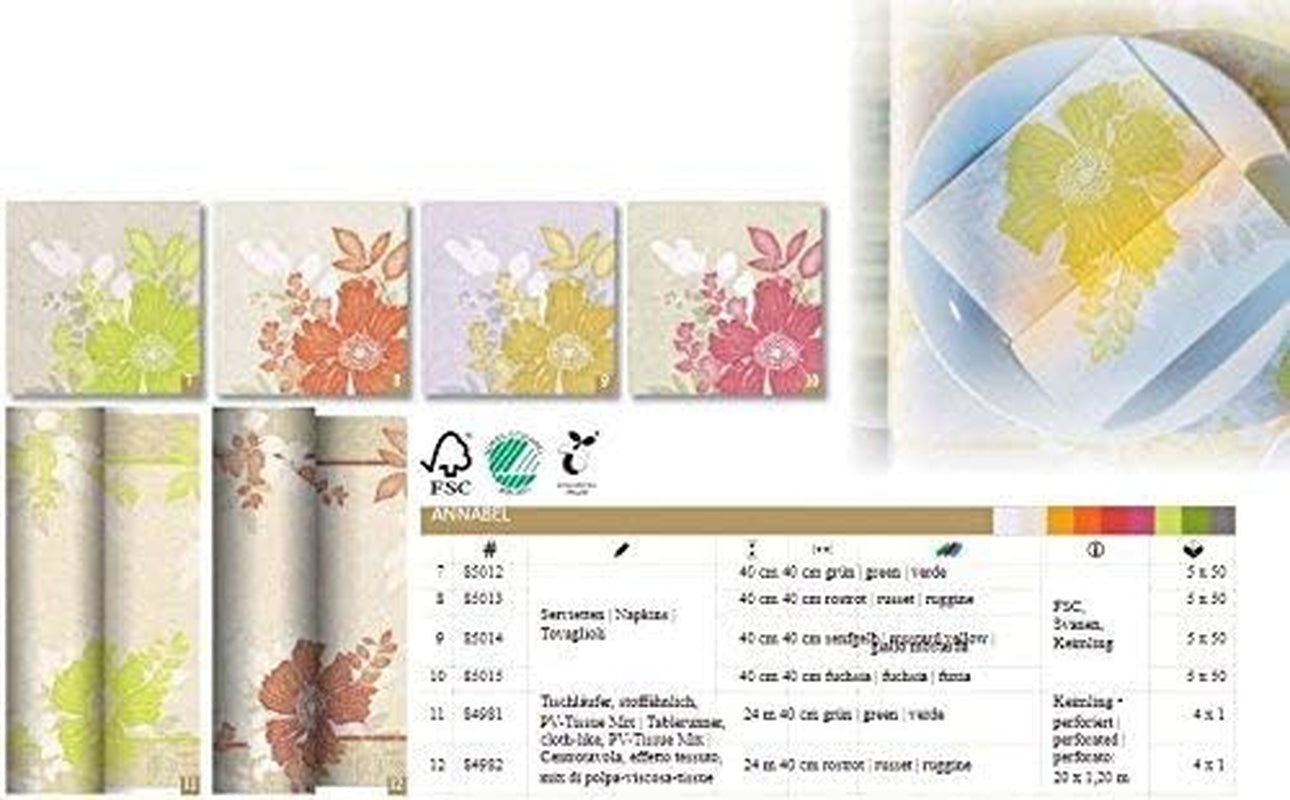 Papstar, 50 de șervețele "ROYAL Collection" 1/4 pliere 40 Cm X 40 Cm Fuchsia "Annabel", #85015