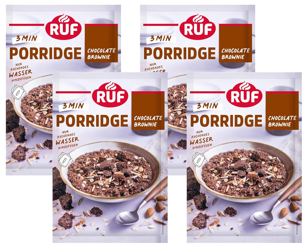 RUF Instant-Haferflocken mit Erdbeeren und Vanille, eine Sommermahlzeit mit Hafer, in 3 Minuten fertig, 1 Beutel x 65 g