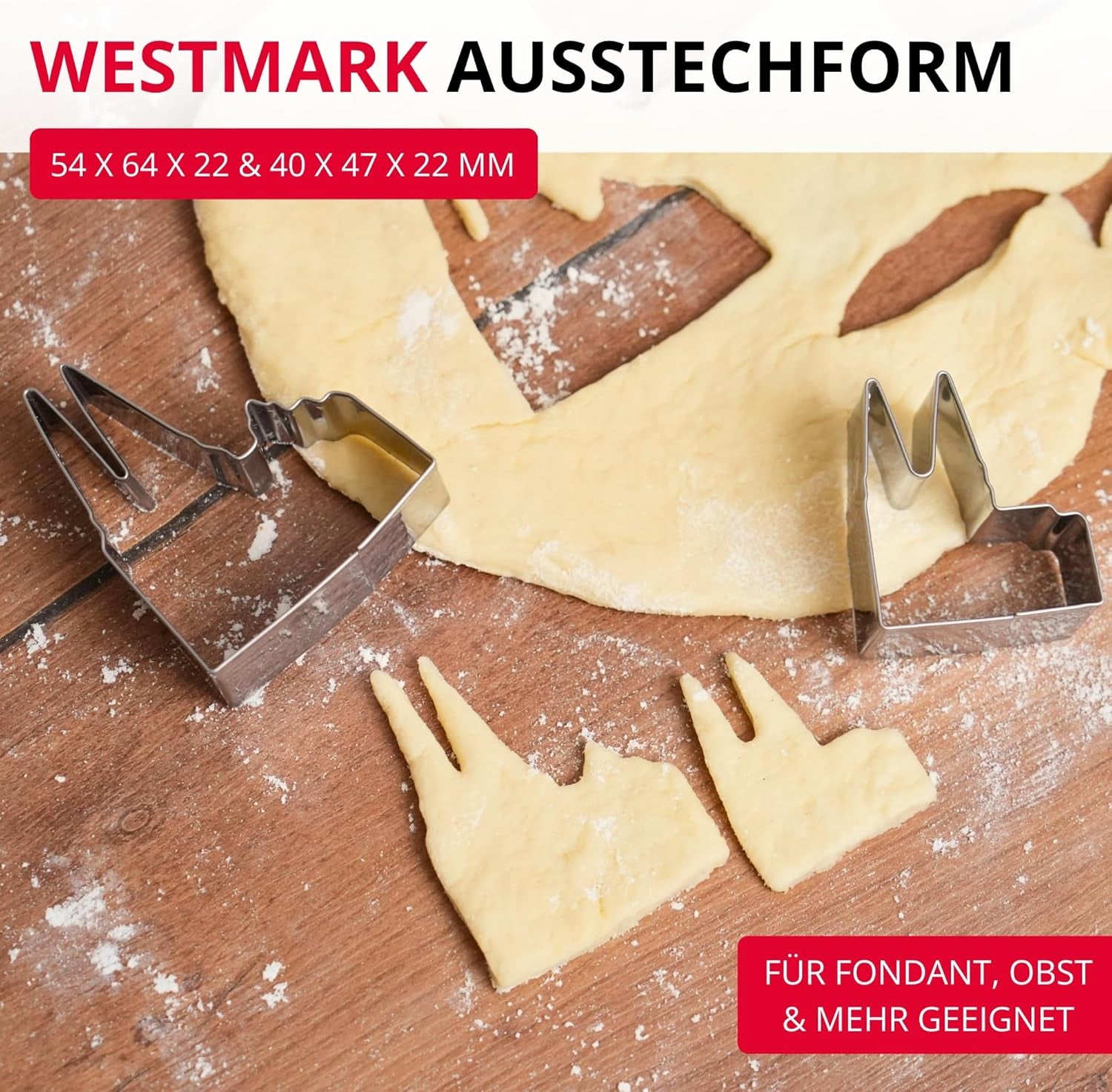 Formă de biscuiți Westmark Cologne Cathedral – Formă de biscuiți din oțel inoxidabil pentru fanii parfumului de Koln – Formă de biscuiți precisă pentru aluat, brânză, legume și decorațiuni de petrecere, 8 cm