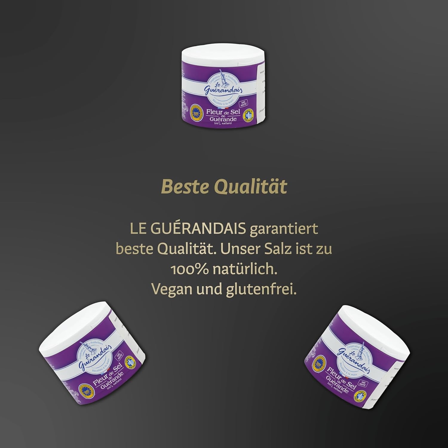Handgeschöpftes Fleur de Sel, DE GUERANDE, 125g Dosis