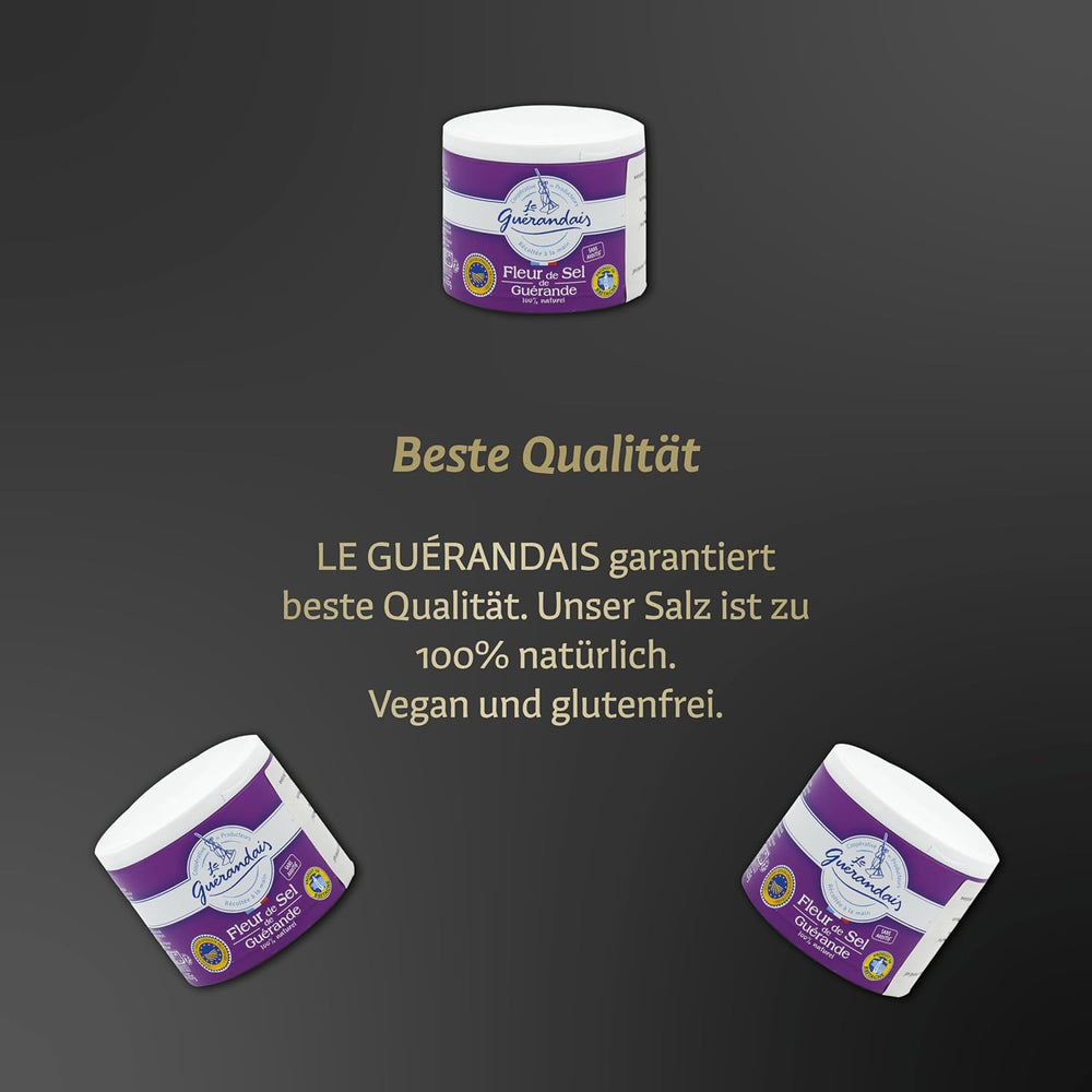 Handgeschöpftes Fleur de Sel, DE GUERANDE, 125g Dosis
