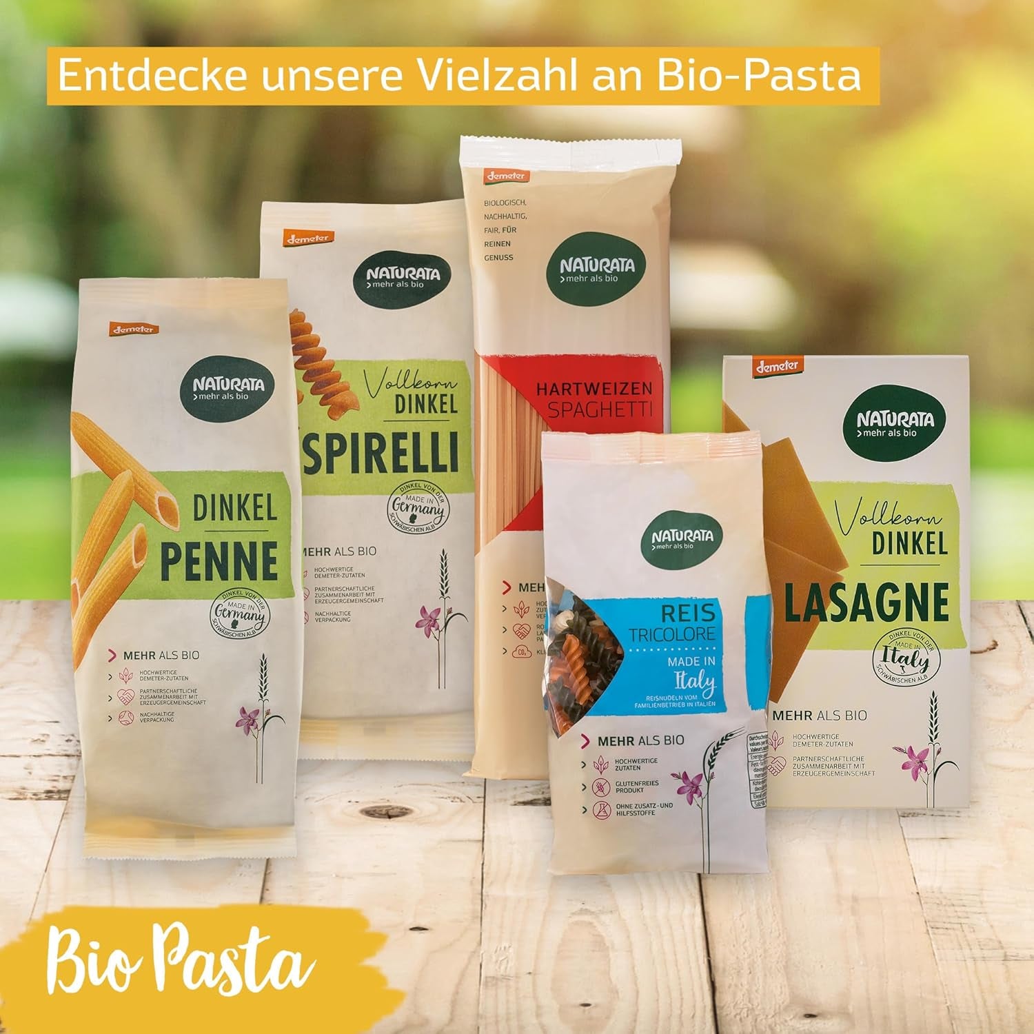 Bio-Dinkel-Lasagneblätter, 250g | Demeterzauber von der Schwäbischen Alb | Zarter Nussgeschmack für Lasagne und Aufläufe