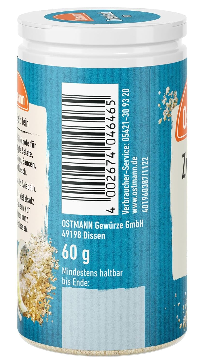 Ostmann Gewürze - Zwiebelsalz | Nachfüllbare & recycelbare Verpackung | 60 g in der Streudose