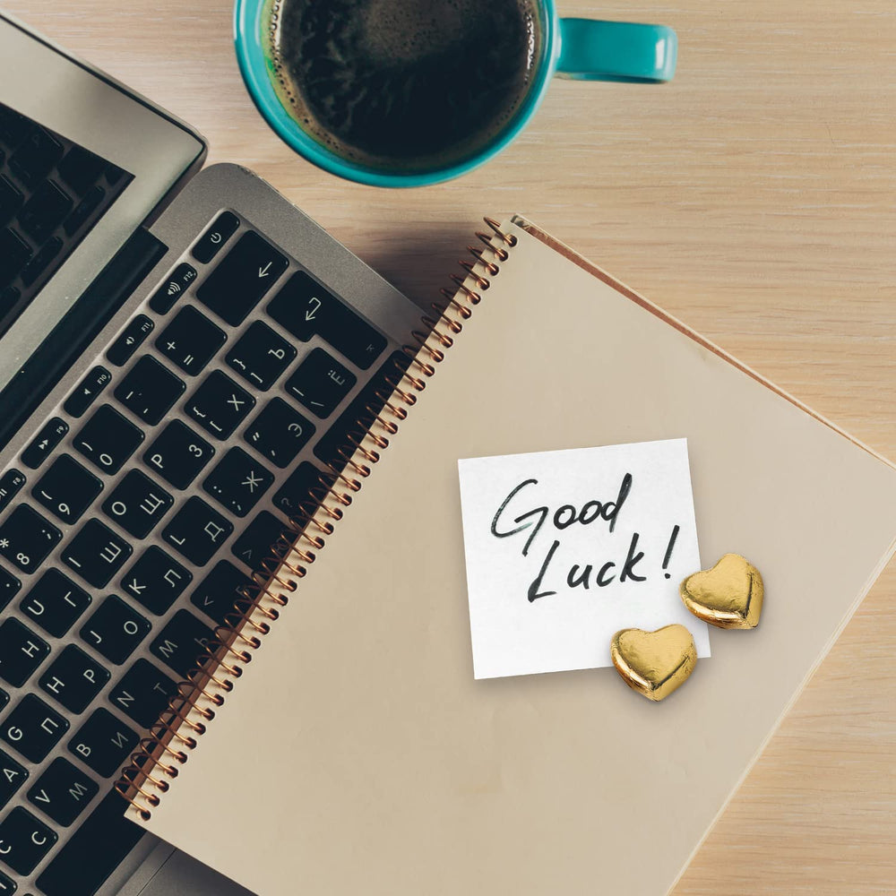 Günthart 150 Stück goldene Schokoladenherzen mit Nougatfüllung, Rentier | Rudolph der Rote - Nougatcreme | Goldene Schokoladenherzen | Wettbewerb | Goldene Schokoladenherzen | Weihnachten (1,2 kg)