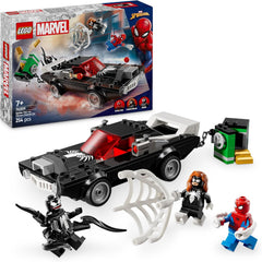 LEGO | Marvel Spider-Man Mech Vs. Venom Muscle Car – Auto Spielzeug mit 3 Superhelden Minifiguren – Modellauto mit Shootern – Geschenk für Jungen und Mädchen ab 7 Jahren 76309