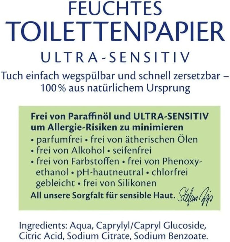 HiPP Baby Soft Wet Toilettenpapier (6 x 50 Blatt), 99 % Wasser, Ultra Sensitive, ohne Duftstoffe, mit Klappdeckel