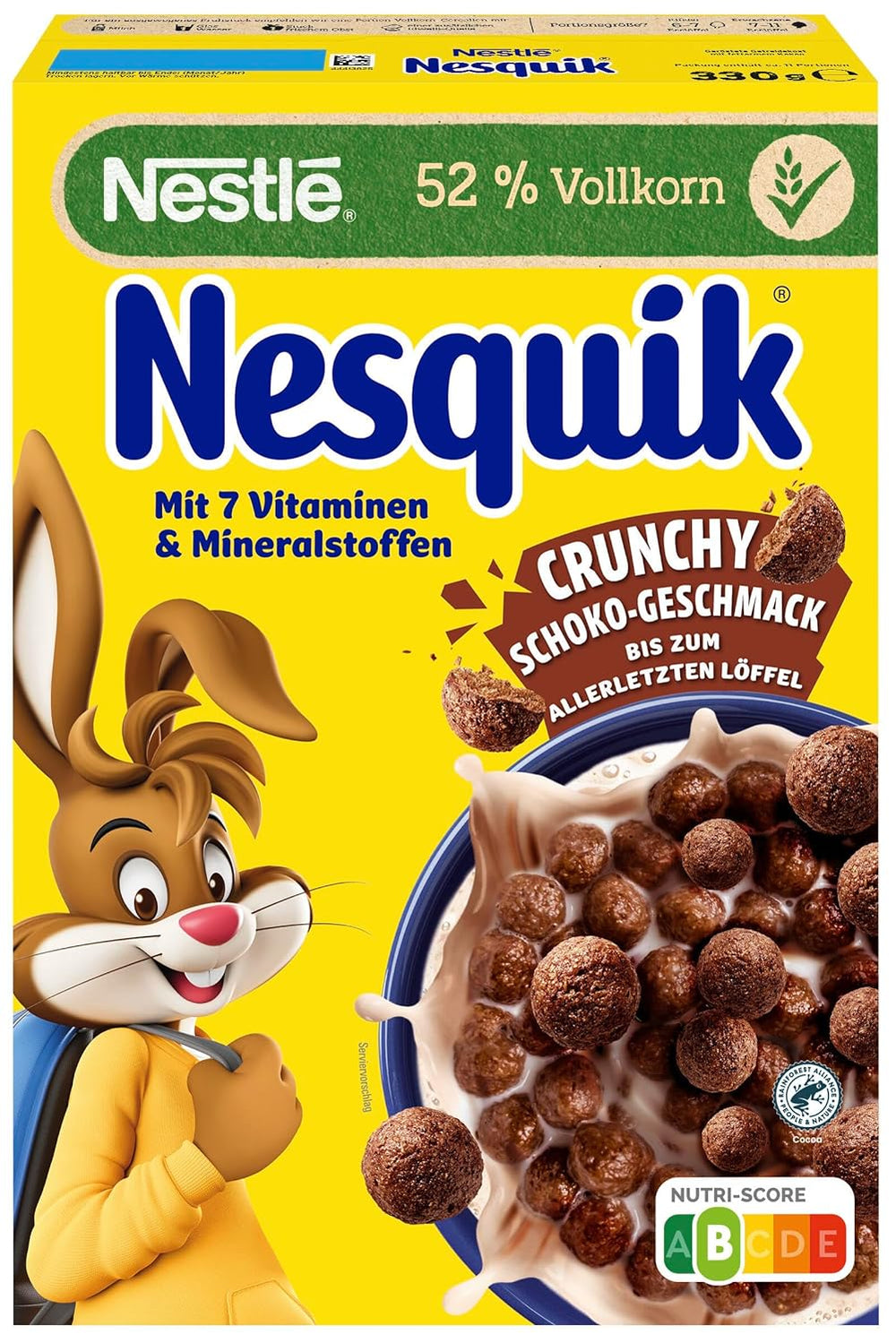 Nesquik Nestlé Nesquik Crunchy Breakfast, Müsli mit Schokolade und Vollkorn, 1 Packung (1 x 330g)