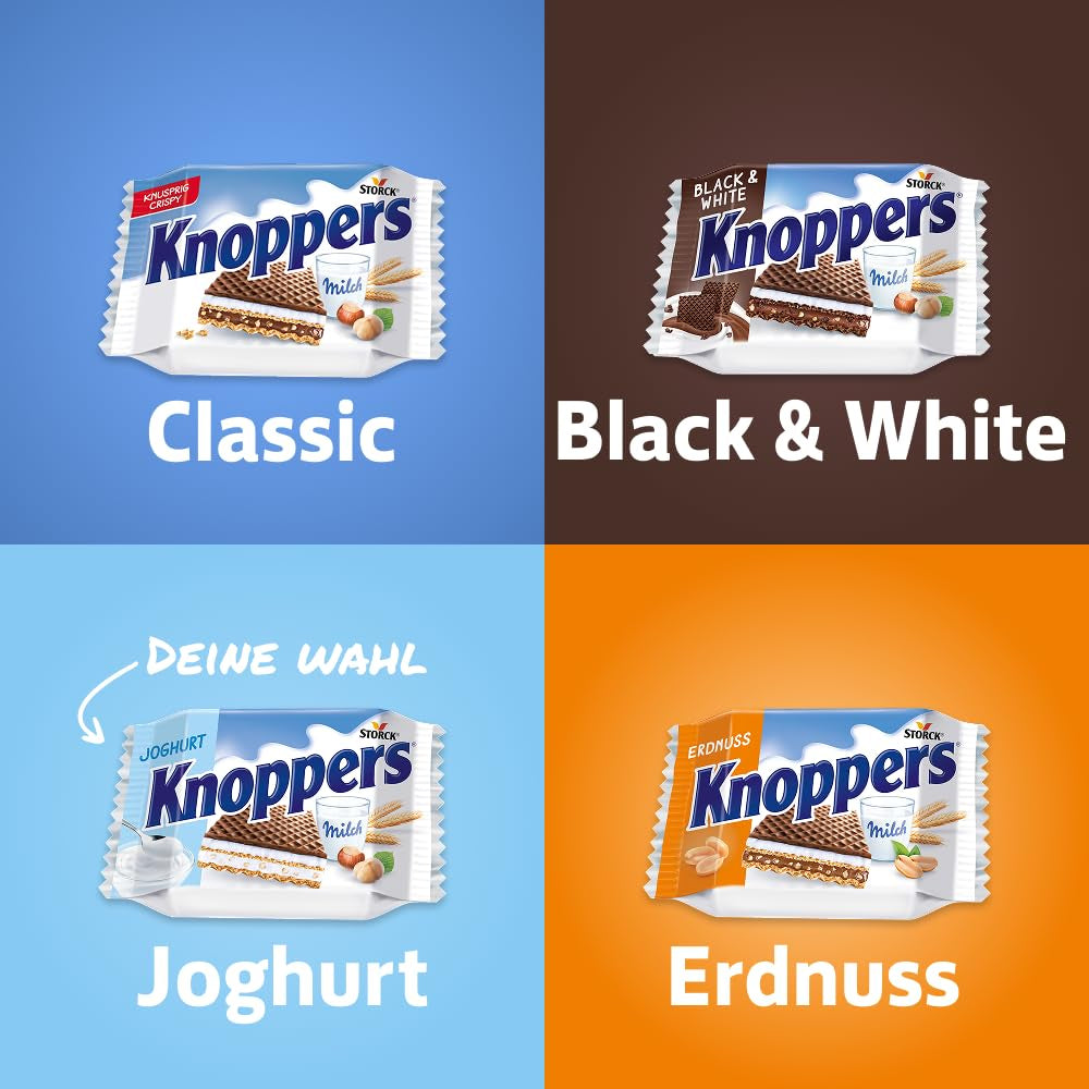 Joghurt – 4 x 200 g – Waffelscheiben gefüllt mit Joghurt und Nougatcreme, Haselnüssen und Kakao