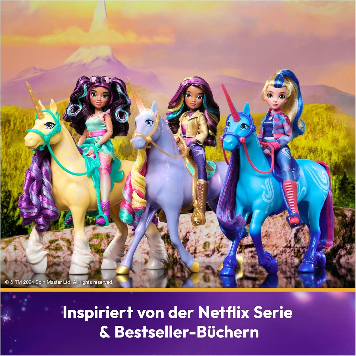 Unicorn Academy Ankleidepuppe Ava - die Originalpuppe zur beliebten Netflix-Serie, 24 cm groß und mit 7 Accessoires für fantasievolles Rollenspiel, für Kinder ab 4 Jahren