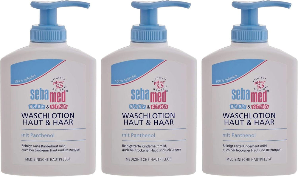 Sebamed Waschlotion für Babys und Kinder, Shampoo und Duschgel, 200 ml (3er Pack) Mutter und Kind Naty Shop