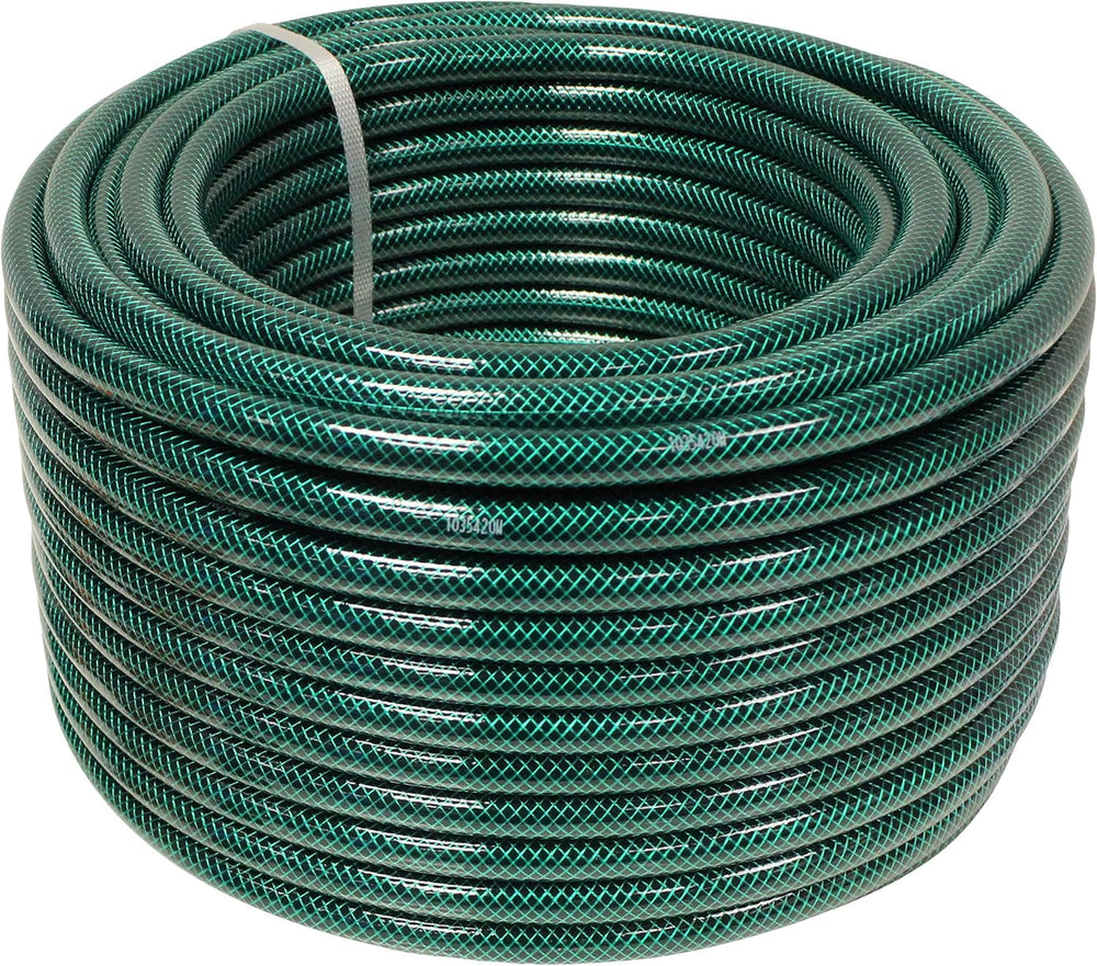 Furtun de grădină Faithfull 50 m (164 ft) ranforsat, diametru 12,7 mm (1/2 inch) – țeavă rezistentă din PVC, verde