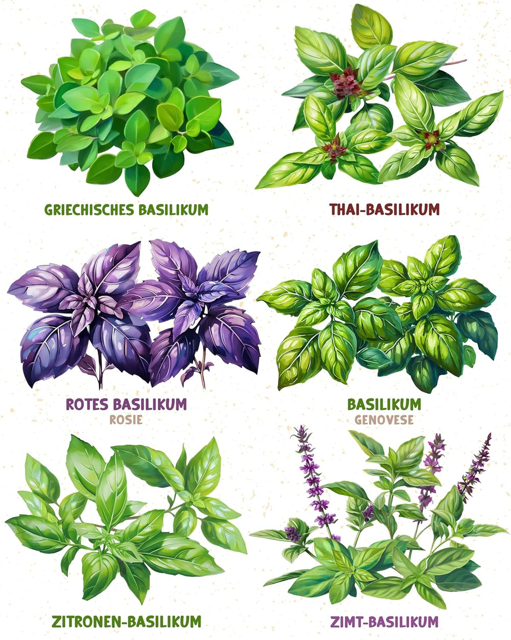 Bio-Basilikumsamen im 6er-Set – 6 Basilikumsamen für den einfachen Anbau im Garten, Balkon oder Hochbeet – Pflanzensamen – Setzlinge