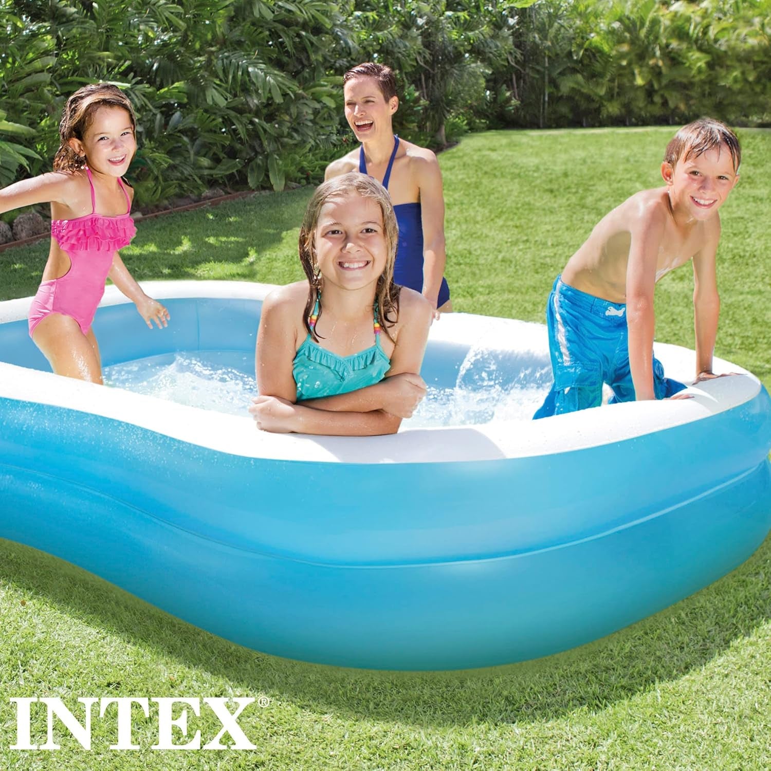 Intex Swim Center Familienpool, aufblasbar, Abmessungen: 203 cm x 152 cm x 48 cm (57180NP)