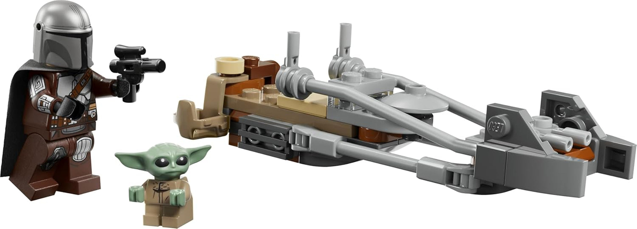 LEGO Star Wars Der Mandalorianer und Grogu auf ihrem Speeder Bike - Set mit Fahrzeug und 2 Star Wars Figuren für Actionabenteuer - Geschenk für Kinder ab 6 Jahren - 75436