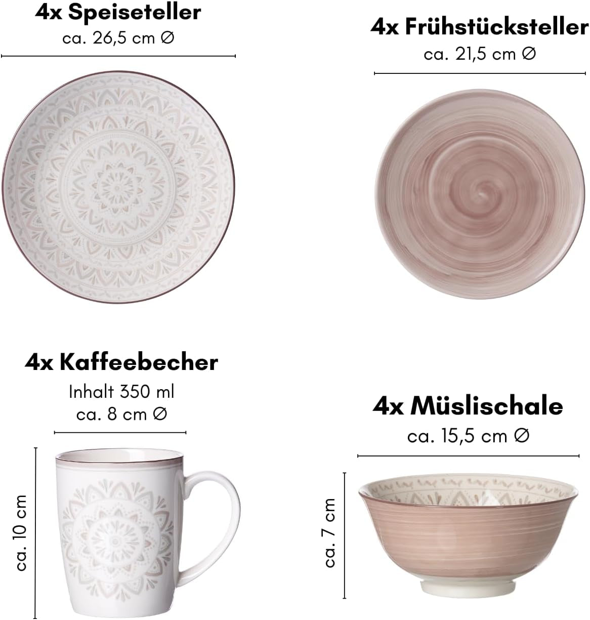 Set de veselă Ritzenhoff & Breker Valencia, format din 16 piese