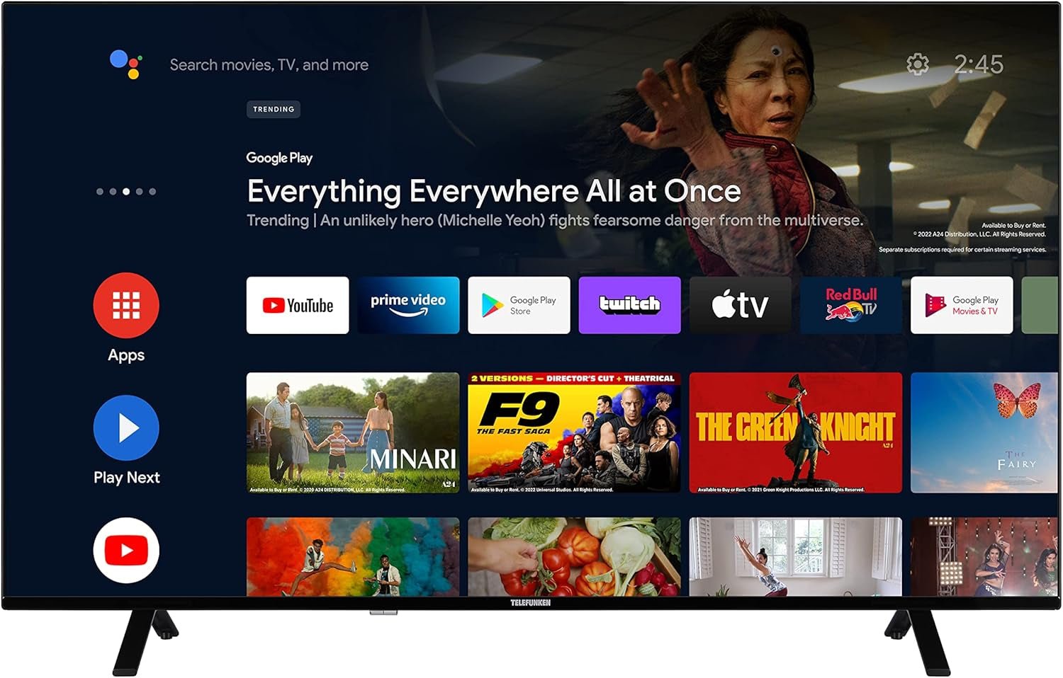 TELEFUNKEN XU50AN754M Televizor de 50 de inci/Smart TV cu Android (4K Ultra HD, HDR Dolby Vision, triplu tuner, Bluetooth, Dolby Atmos) [2023]