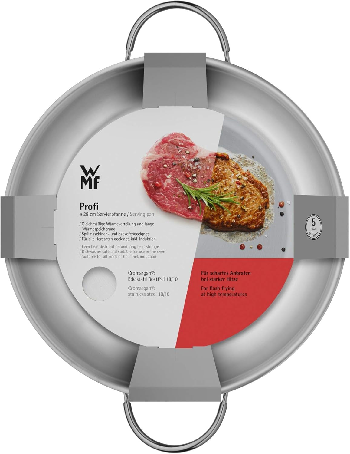 WMF Profi Servier-/Bratpfanne 28 cm Induktion, Cromargan Edelstahlpfanne, ohne Deckel Töpfe und Pfannen Naty Shop