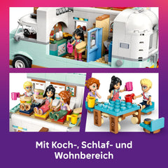 LEGO Friends Wohnmobil, Bauset für Rollenspiele mit einem Spielzeug Wohnwagen, Geschenk für Mädchen ab 7 Jahren, kreatives Spielset mit 3 Minifiguren und Ferretchen Tierfigur 42663